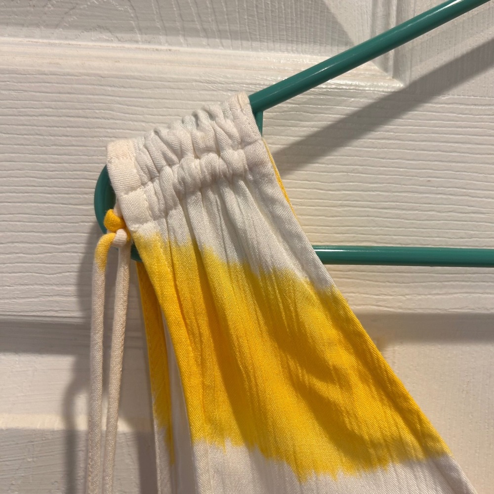 Tommy Bahama Yellow White Stripe Caicos Crinkle‎ Set Sail Stripe Sundress Large - Picture 5 of 11